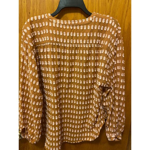 EUC Anthropologie Pilcro Tavi textured cotton top balloon sleeves sz: S - Picture 10 of 13